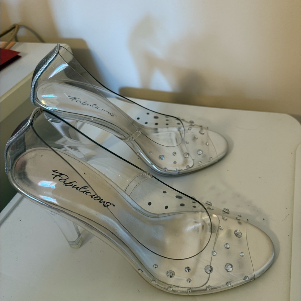 Clear Rhinestone Embellished Heels - Picture 2 of 11